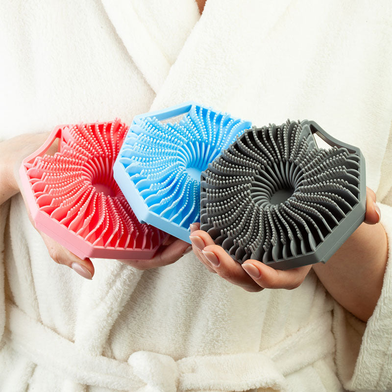 Body Scrubber Tri-Color Pack (Blue, Pink & Grey)